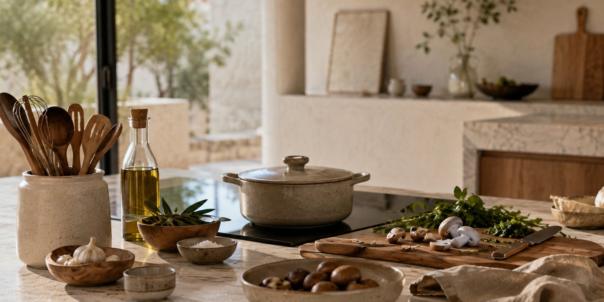 A kitchen table set for a shared meal